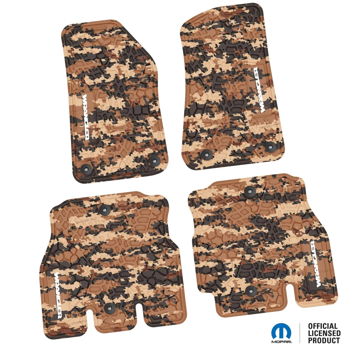 18-24 Jeep JLU 4 Dr Front and Rear -Tire Tread/Scorched Earth Scene w/ Wrangler Insert - Black w/ Red Insert product image