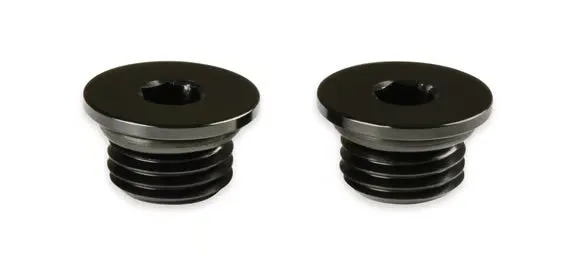 Earl's -4 AN Port Plug w/ O-Ring Seal, Black Anodized Aluminum - 2 pieces product image