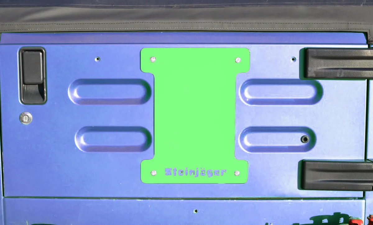 Steinjager Wheels and Tires 1997-2006 Spare Tire Delete Plate Neon Green