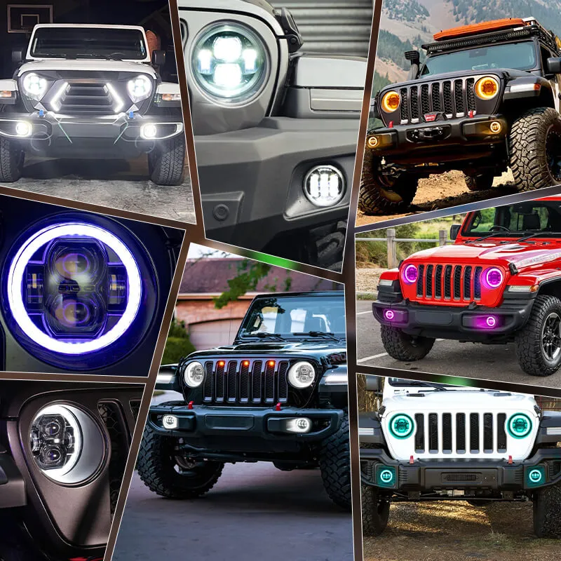 "multi-Function 9"" LED Rgbw Headlights & Rgbw Fog Lights For 2018-2026 Jeep JL And Jt" product image