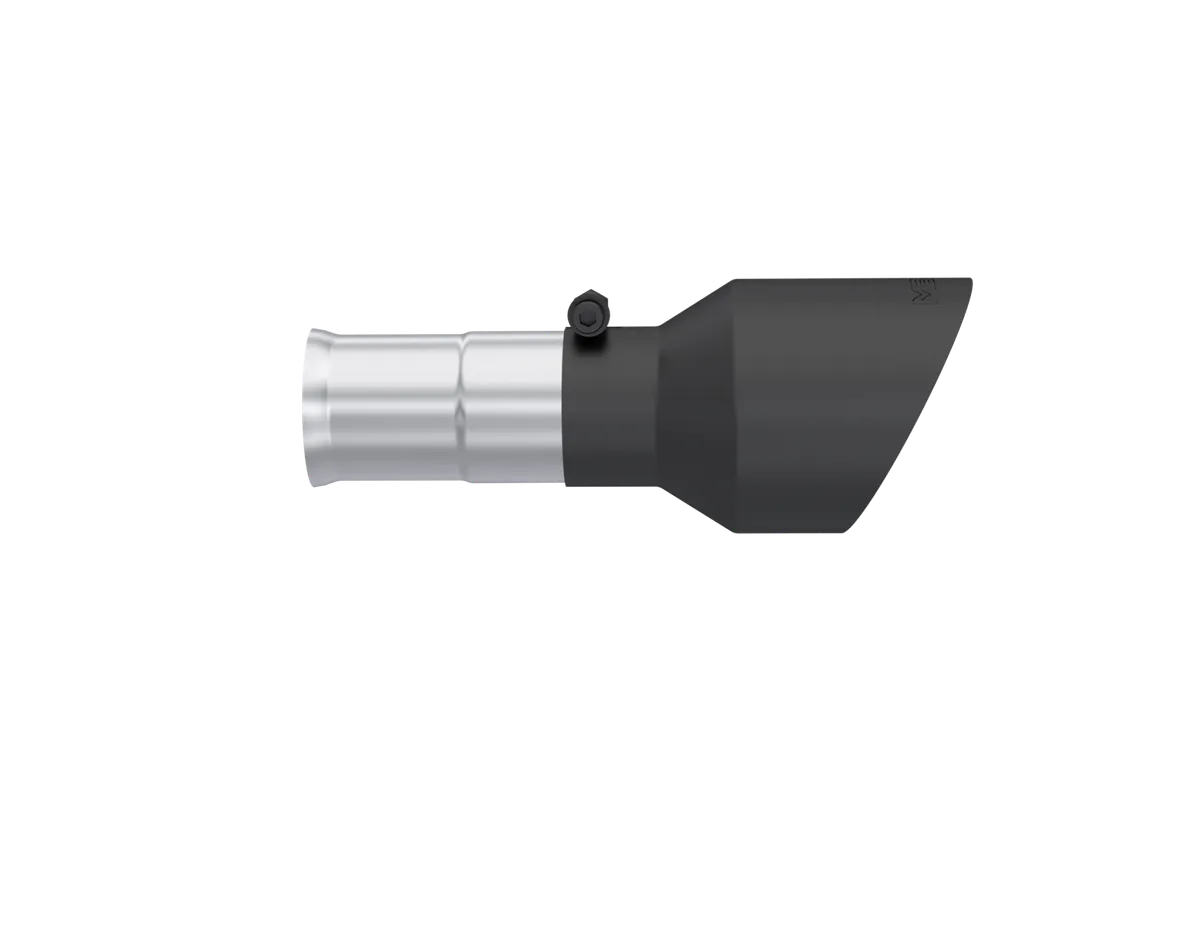 Armor BLK Exhaust Tip; 5 in. Outer Diameter; 3 in. Inlet Diameter; Dual Wall; Angle Cut; Sold In Pairs; Black Coated; product image