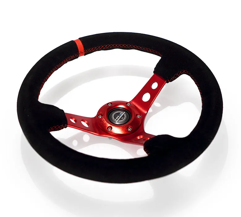 Steering Wheel 350mm 3in Dish Black Suede product image