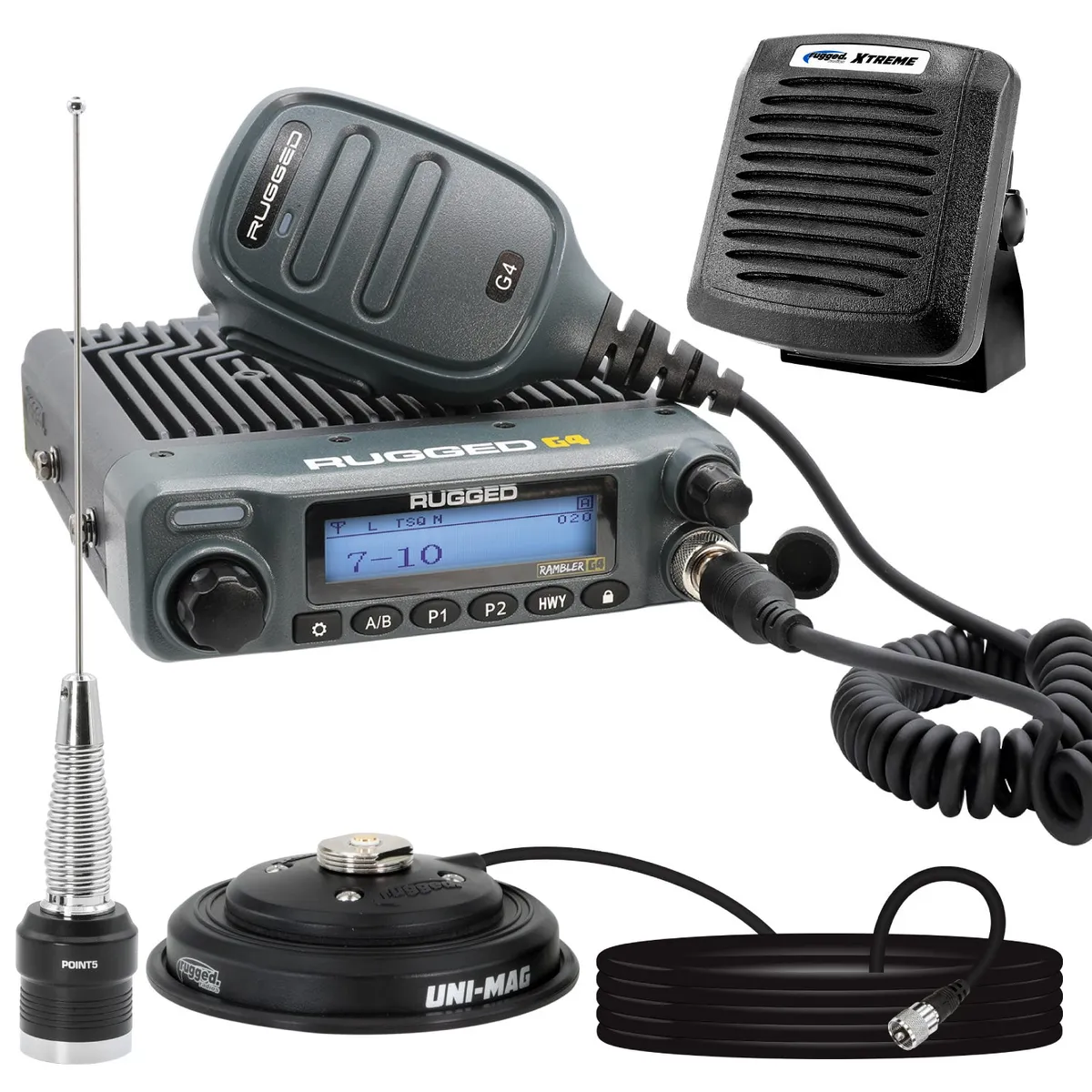 Radio Kit Plus - Rambler G4 High Power GMRS Mobile Radio Kit with External Speaker product image