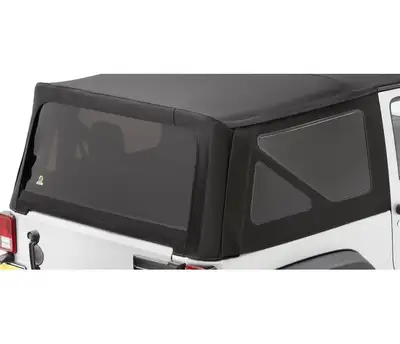 Bestop Window Replacement Sets Jeep 2007-2009 Wrangler JK 2 Door Fits Replace-A-Top 79836 Premium Black Twill Bestop