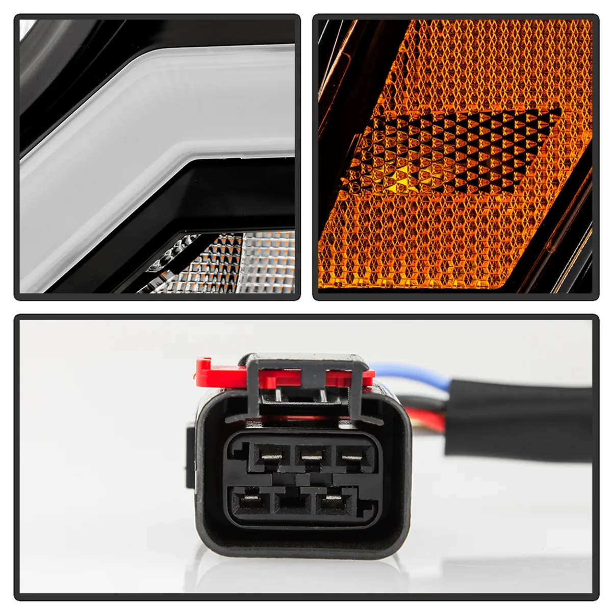 0507 Grand Cherokee Headlights With LED Light Bar Black product image
