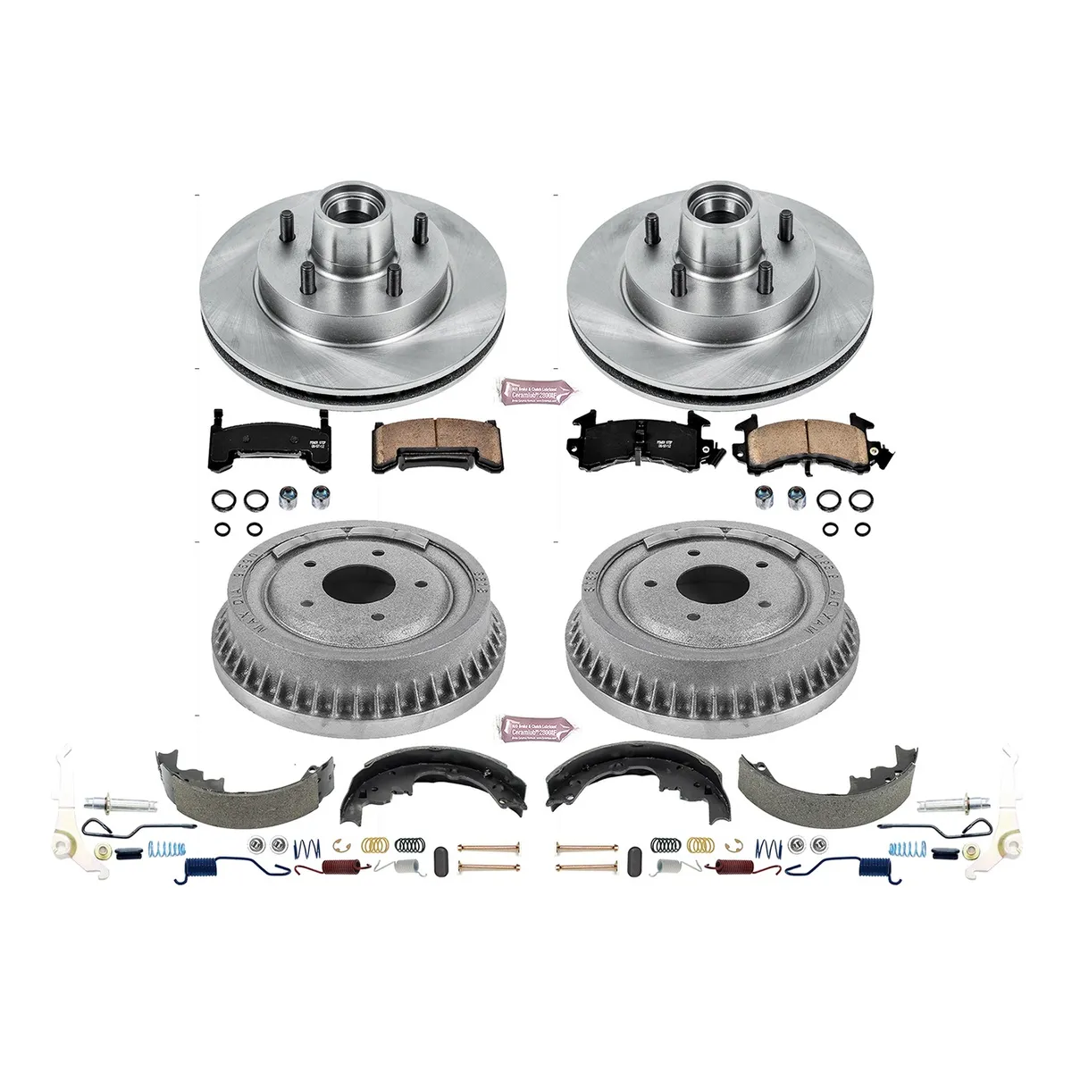 Z17 Direct Replacement Kit: Rotors; Ceramic Pads W/Hardware; Coated Drums; Shoes W/Hold Down And Adjuster Kit product image