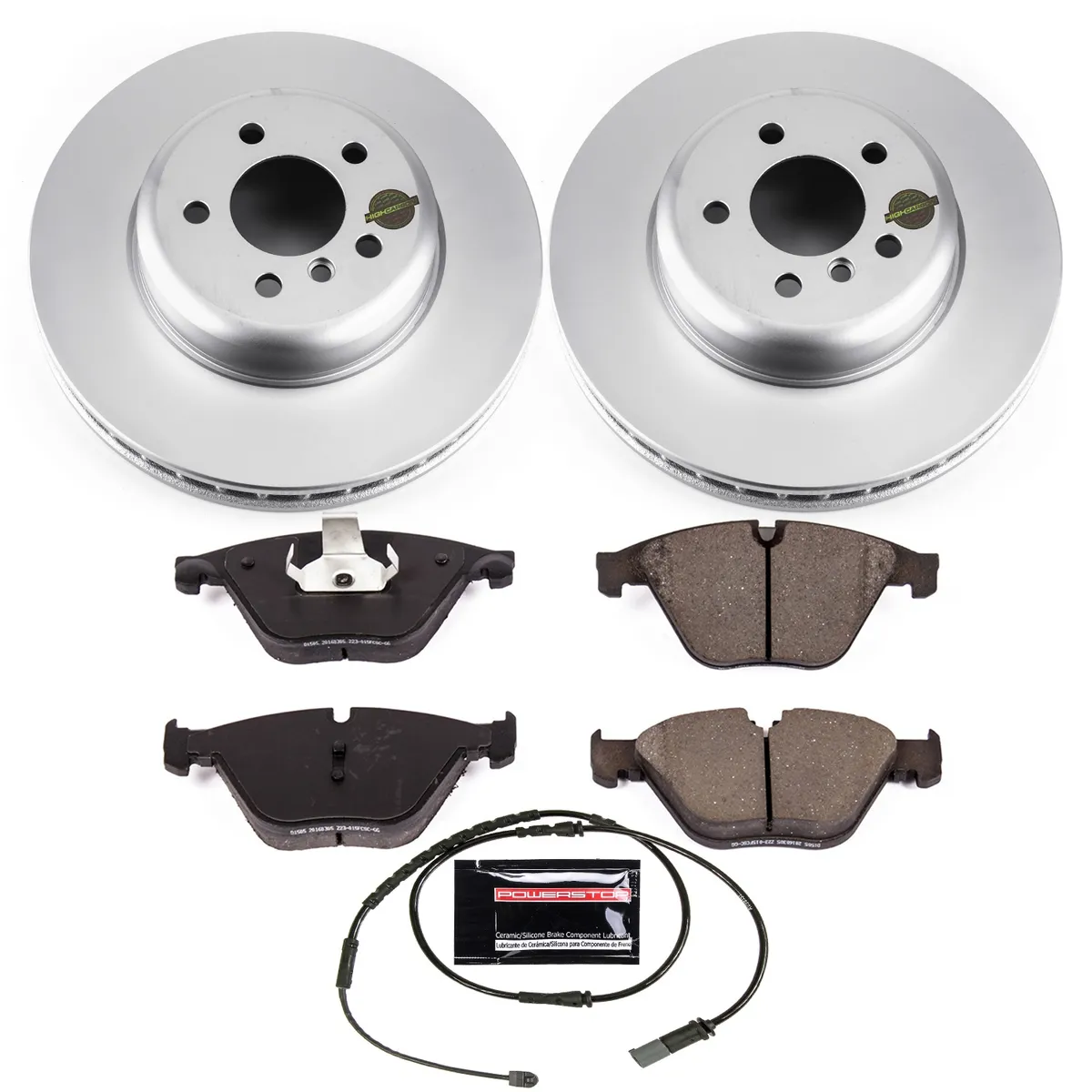 Z23 Sport Geomet Coated Rotor Kit For European Vehicles: Genuine Geomet Fully Coated Rotors; Carbon-Fiber Ceramic Pads W/Hardware; Pad Sensors product image