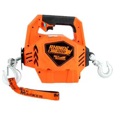 Mile Marker Mile Marker 71-1000 Rhino Pull 1000lb Portable Winch With Synthetic Rope