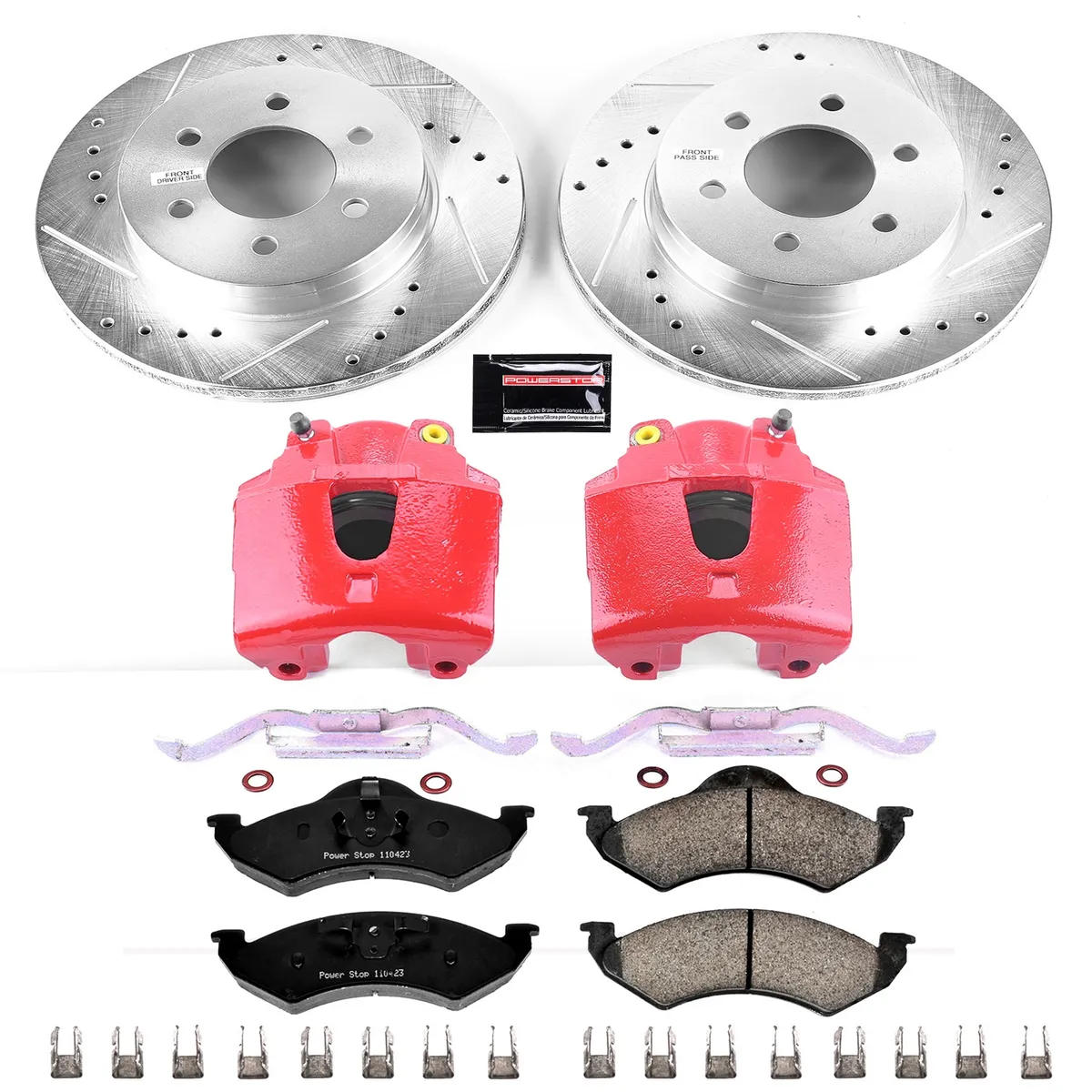 Z23 Evolution Sport Upgrade Kit: Drilled/Slotted Rotors; Carbon-Fiber Ceramic Pads; Powder Coated Calipers product image