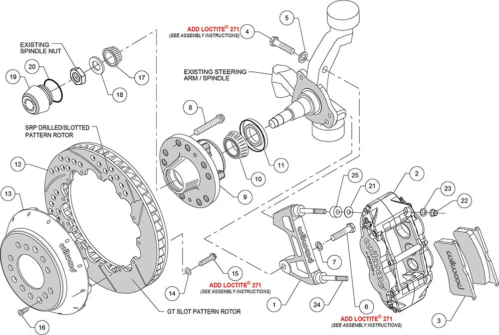 1974 - 1980 Ford, Mercury Forged Narrow Superlite 6R Big Brake Front Brake Kit (Hub) - 140-9802 product image