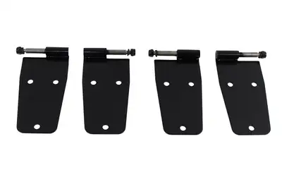 Kentrol Jeep CJ/YJ Hardtop Door Hinge Set Without Mirror Holes 4 Pieces 76-93 CJ and Wrangler YJ Powdercoat Black Kentrol