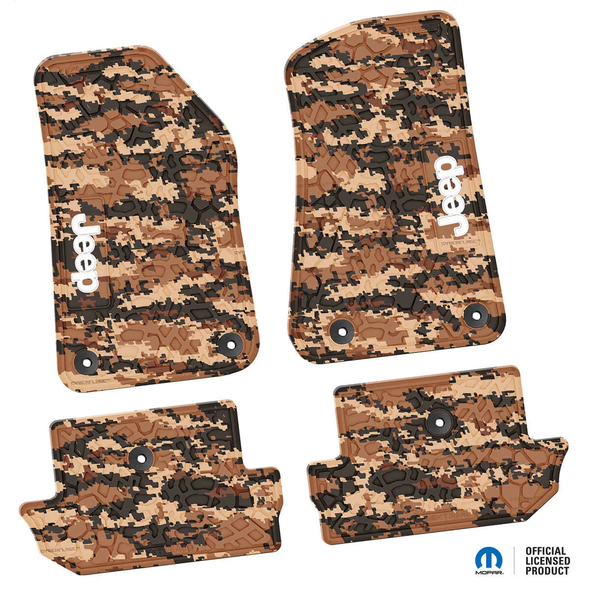 18-24 Jeep JL 2 Dr Front and RearTire Tread/Scorched Earth Scene w/ JEEP Insert - Black w/ Tan Insert product image