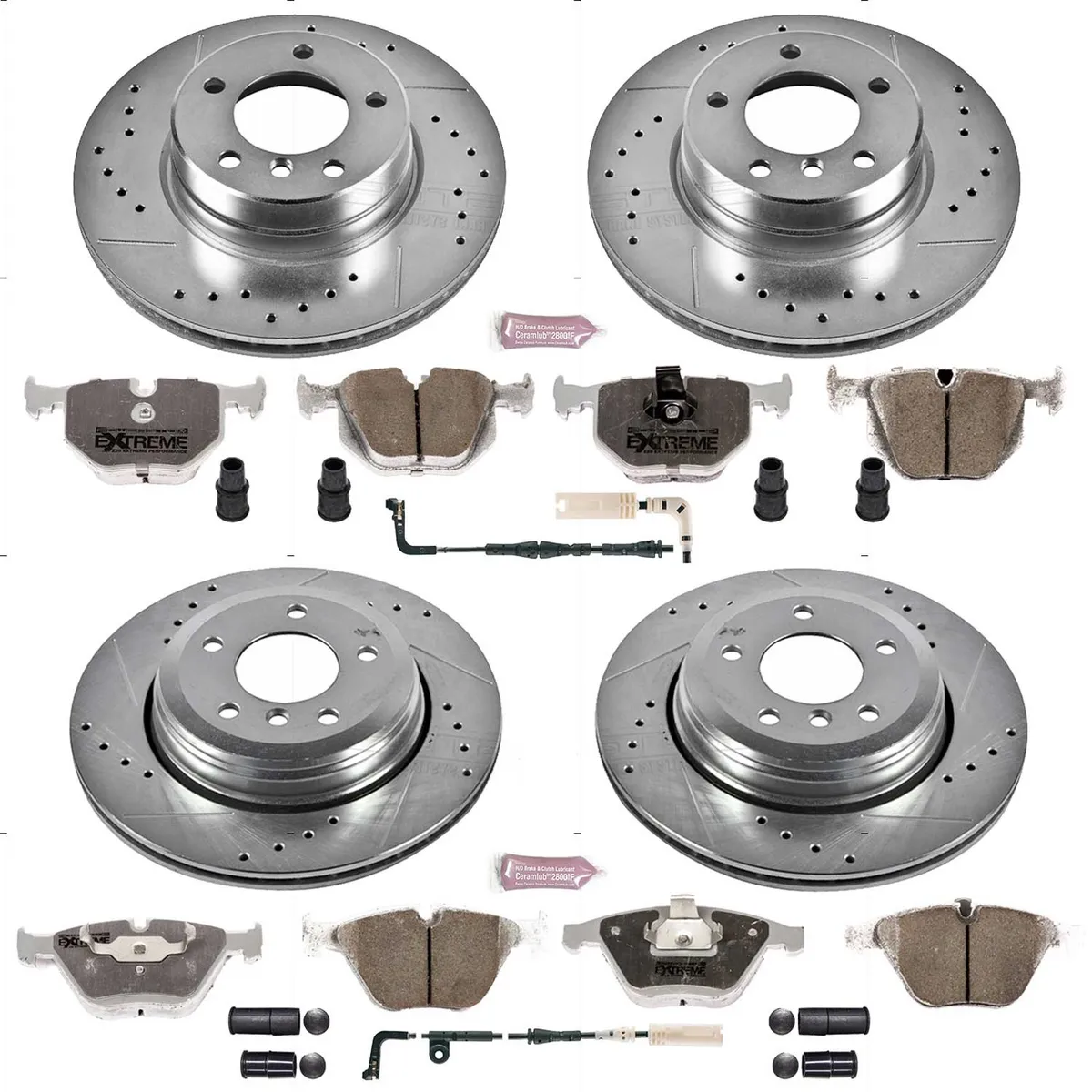 Z26 Street Warrior Upgrade Kit: Drilled/Slotted Rotors; Carbon-Fiber Ceramic Pads W/Hardware; Pad Sensors product image