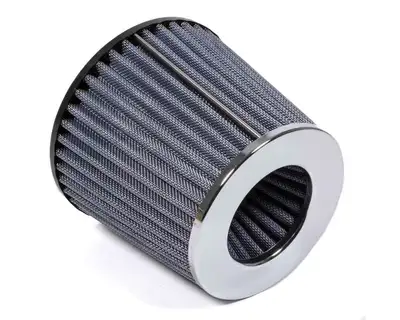 Vibrant Performance Air Filter; 2.5 in. Inlet ID; 4.75 in. Filter Cap OD; 6 in. Filter Base OD; 6.25 in. Height; Open Finnel High Performance; Chrome Cap;