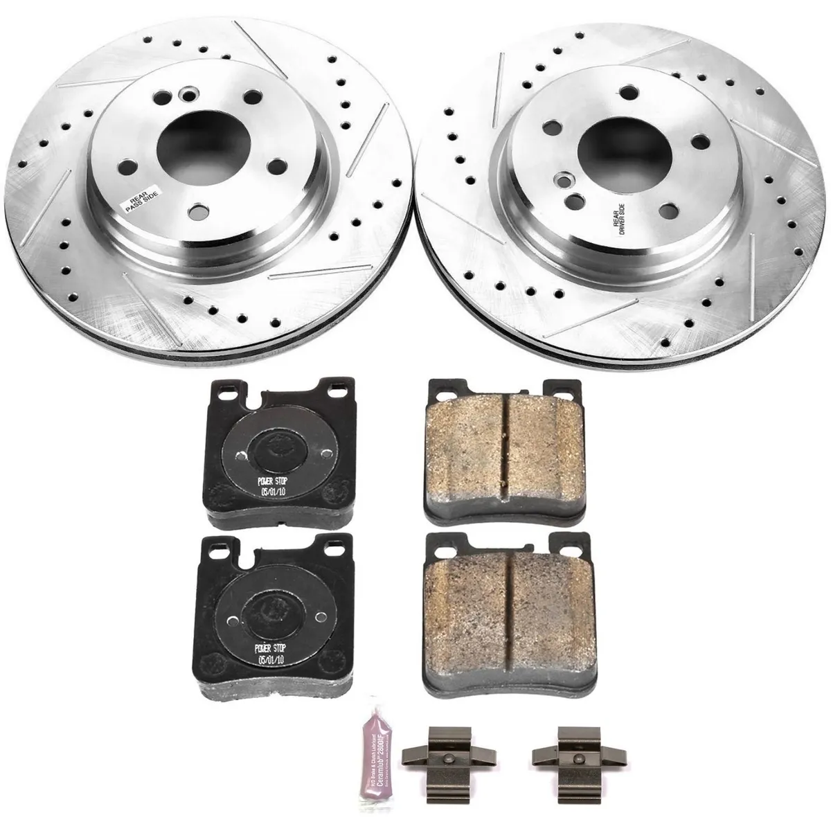 Z23 Evolution Sport Upgrade Kit: Drilled/Slotted Rotors; Carbon-Fiber Ceramic Pads W/Hardware; Pad Sensors product image