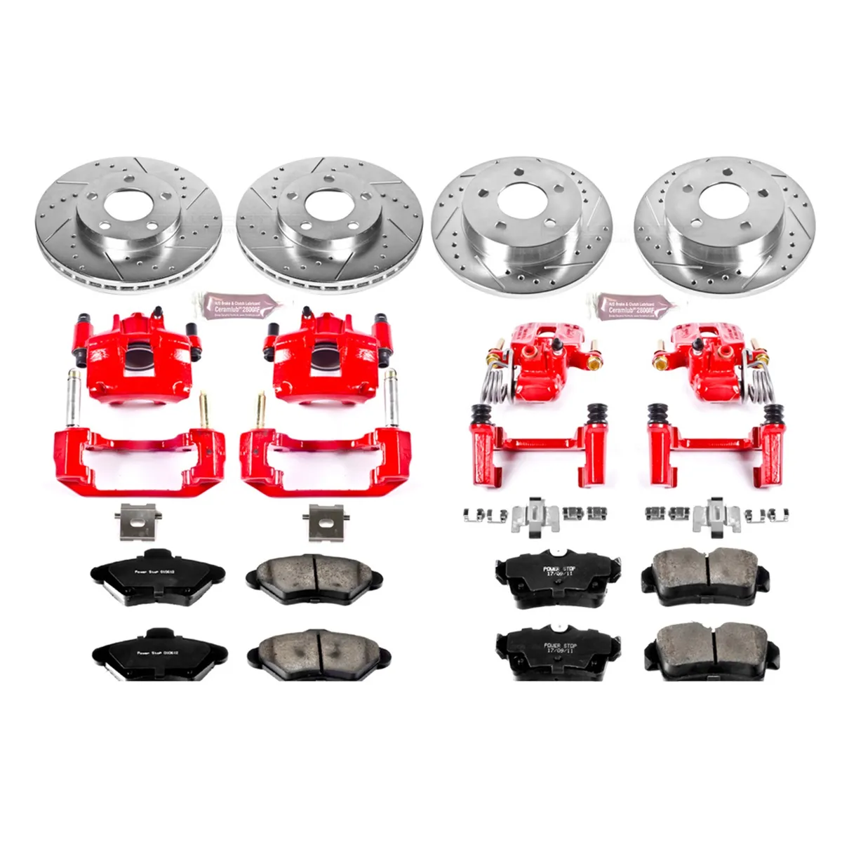 Z23 Evolution Sport Upgrade Kit: Drilled/Slotted Rotors; Carbon-Fiber Ceramic Pads; Powder Coated Calipers product image