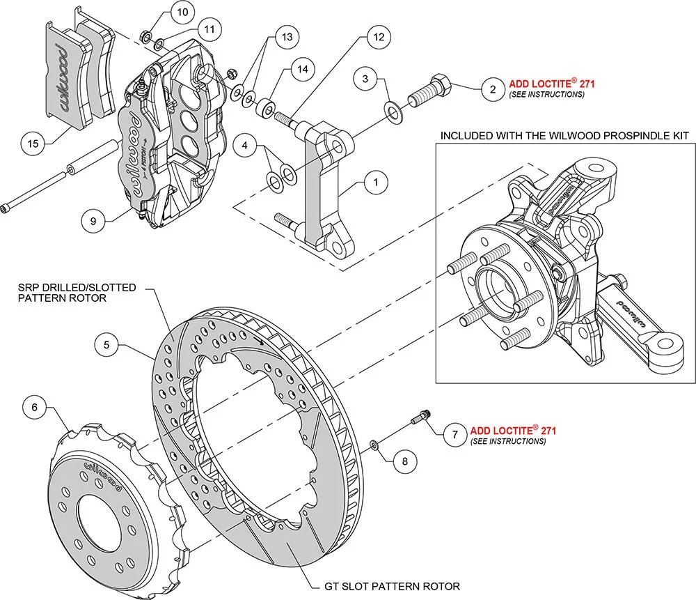 1963 - 1987 Chevrolet, GMC Forged Narrow Superlite 6R Big Brake Front Brake Kit (Hat) - 140-15304 product image