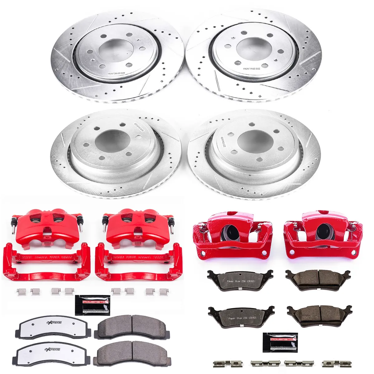 Z36 Truck/Tow Upgrade Kit: Drilled/Slotted Rotors; Carbon-Fiber Ceramic Pads; Powder Coated Calipers product image