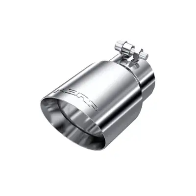 MBRP Exhaust Armor Pro Exhaust Tip; 3 in. Inlet Diameter; 4 in. Outlet Diameter; 8 in. Length; Dual Wall; Angled; T304 Stainless Steel; Mirror Polished;