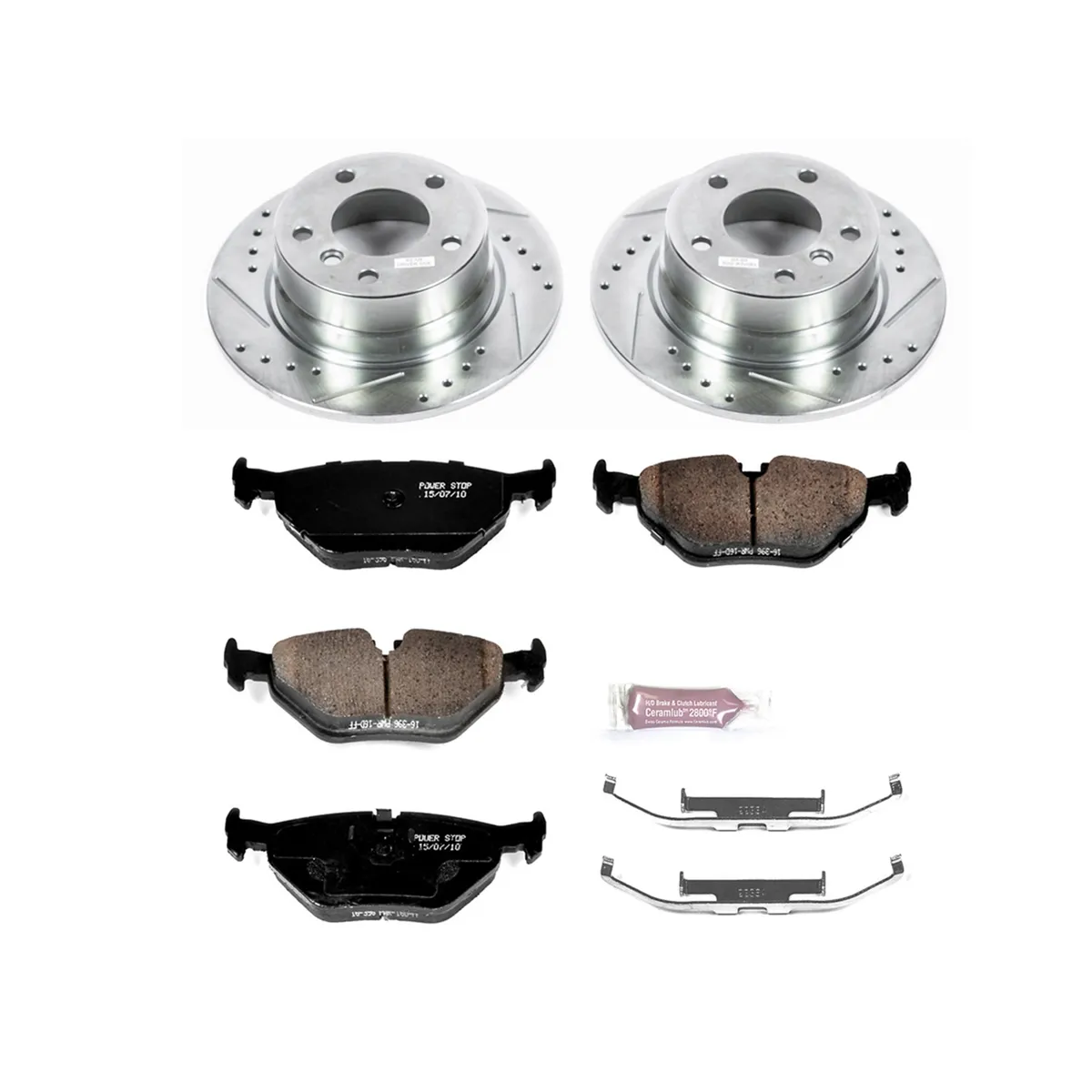 Z23 Evolution Sport Upgrade Kit: Drilled/Slotted Rotors; Carbon-Fiber Ceramic Pads W/Hardware; Pad Sensors product image