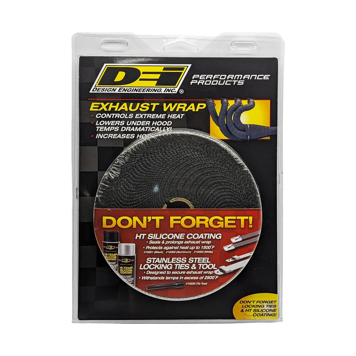 DEI 10107 Black Glass Fiber Exhaust Wrap 1 x 50' 010107 product image
