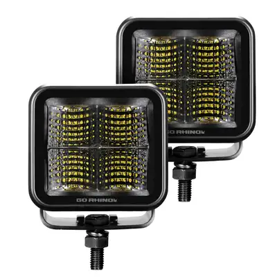Go Rhino go Rhino 750400321fcs Blackout Series - Cubeit 3x3 LED Cube Flood Lights, Pair