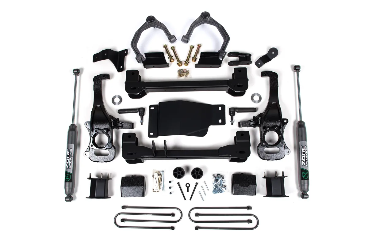 4 Inch Lift Kit For 25-Up Silverado/Sierra 1500 Custom Trail Boss/LT Trail Bass/AT4 4WD 3 Inch Rear Block Spacer Front Nitro Series Rear Shock Zone Offroad product image