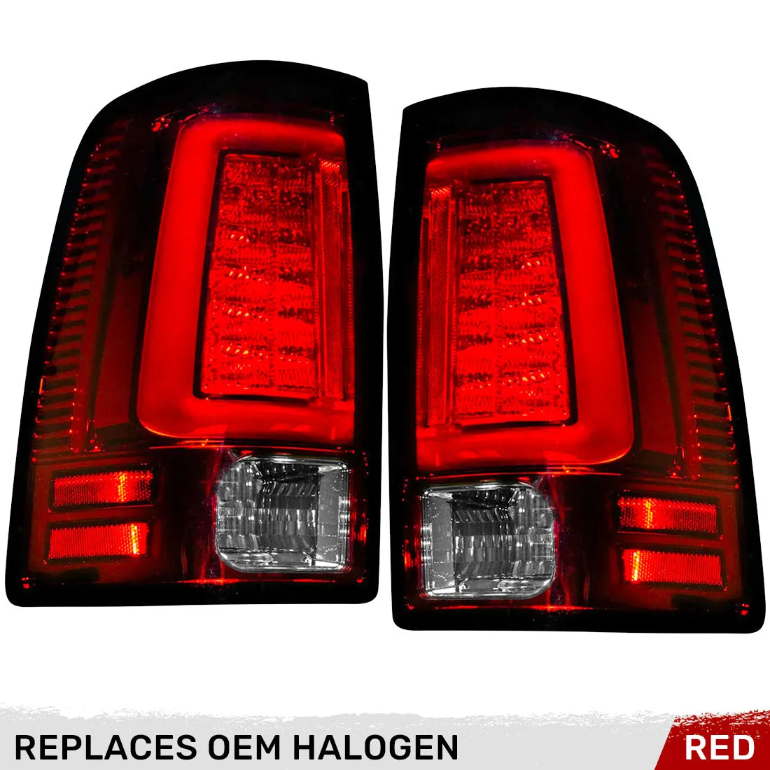 Dodge 09-18 RAM 1500 And 10-18 RAM 25003500 Oled Tail Lights Replaces Factory OEM Halogen Tail Lights - Smoked Lens product image