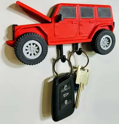 No Brand Jeep JKU 4-Door Wall-Mounted Key Holder - Multiple Colors Available