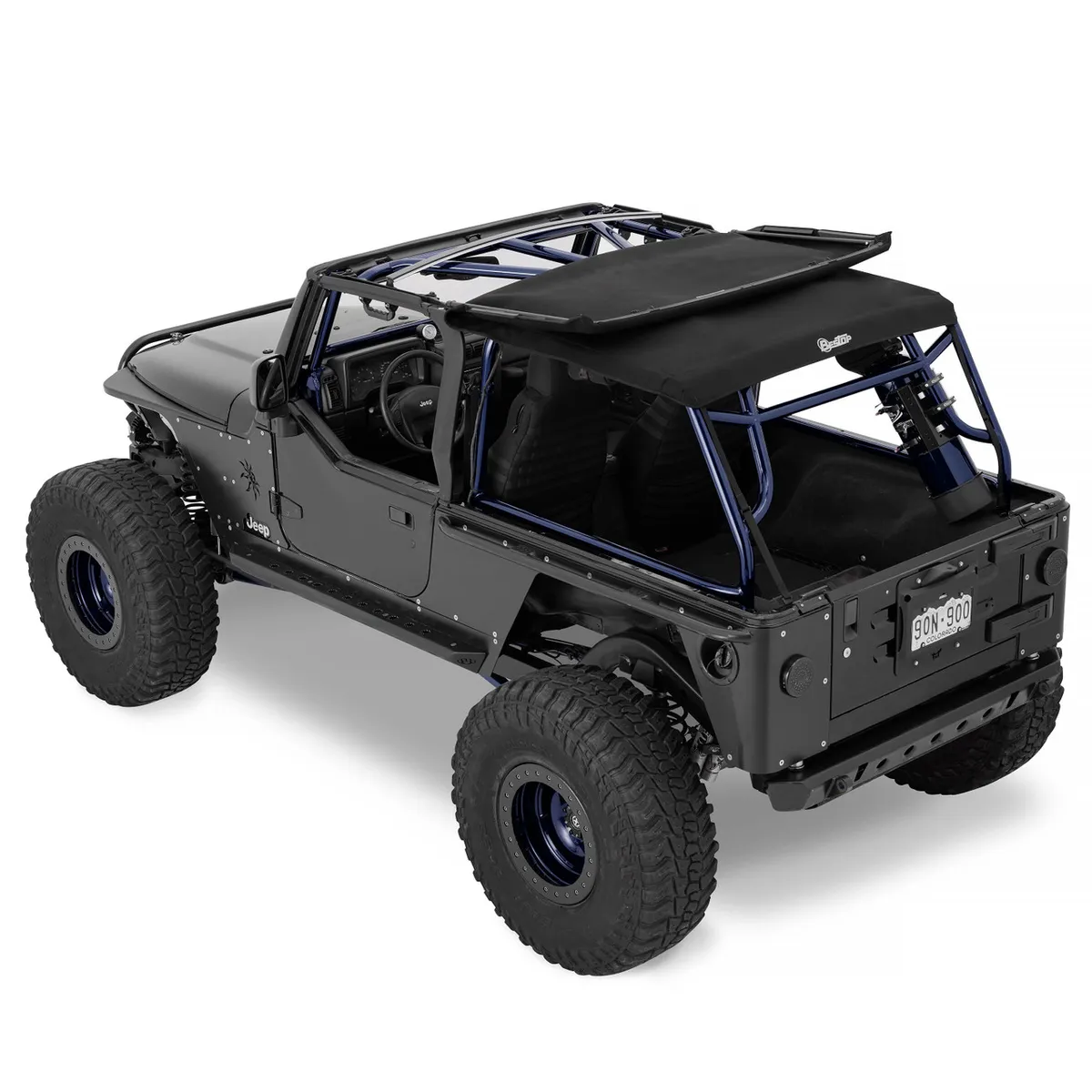 Trektop Slantback Soft Top For Jeep 2004-2006 Wrangler TJ Black Premium Twill Bestop product image