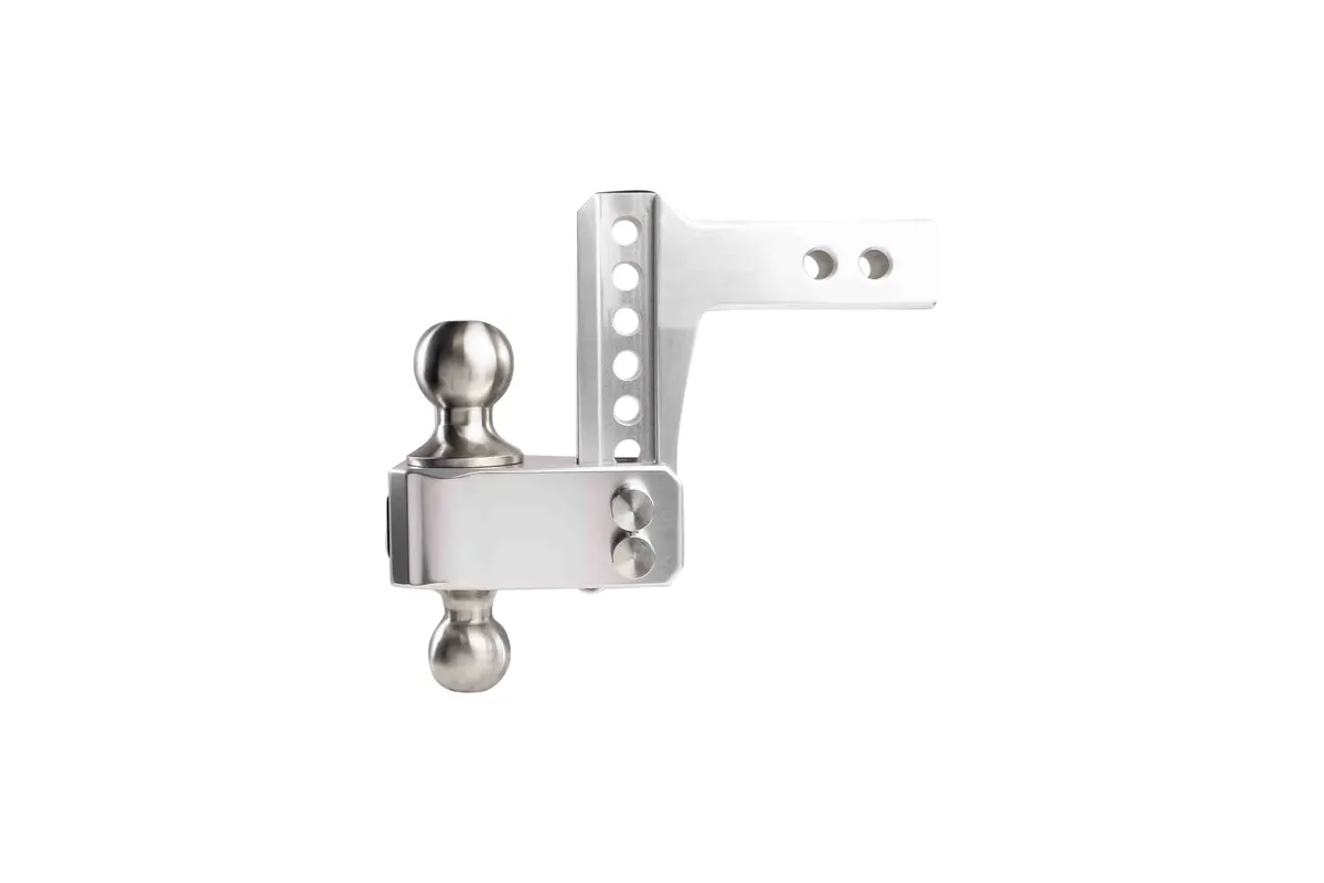 2.0" Aluminum Medium Duty 4" Drop/Rise Hitch w/ Stainless Steel Dual Ball product image