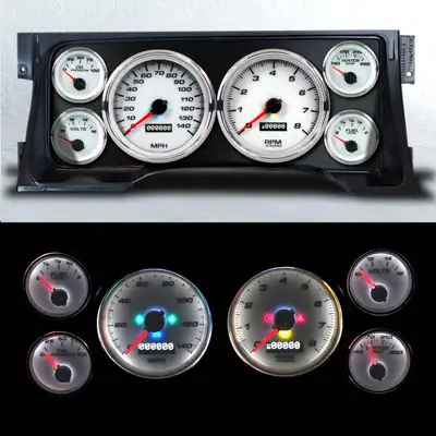 New Vintage USA Gauge Kit GM Truck 95-98 Performance White