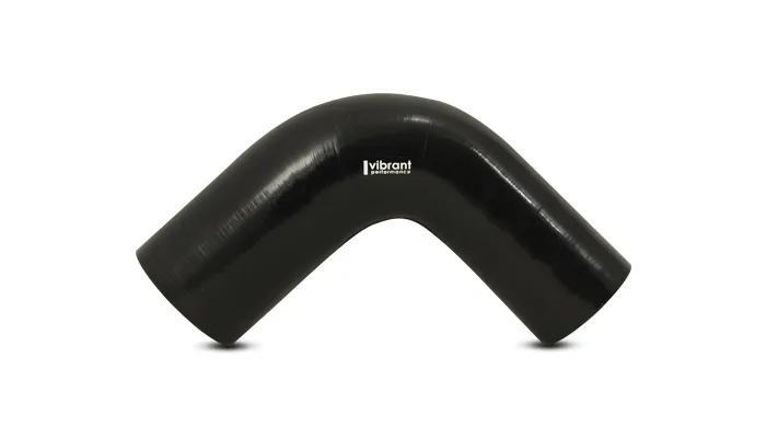 90 Degree Reducer Hose Coupler; 1.75 in. Inlet ID; 2 in. Outlet ID; 4 in. Leg Length From Tangent; 2 in. Centerline Radius; 67 PSI Maximum Operating Pressure; Black; product image