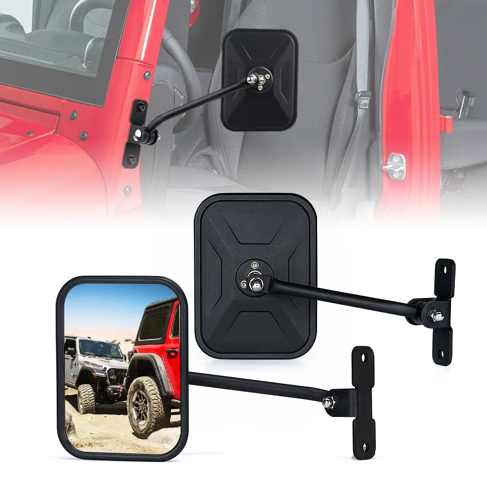 Xprite Xprite Black Aluminum Side Mirrors for Doorless 2007-2018 Jeep Wrangler JK JKU