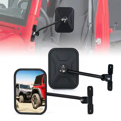 Xprite Xprite Black Aluminum Side Mirrors for Doorless 2007-2018 Jeep Wrangler JK JKU