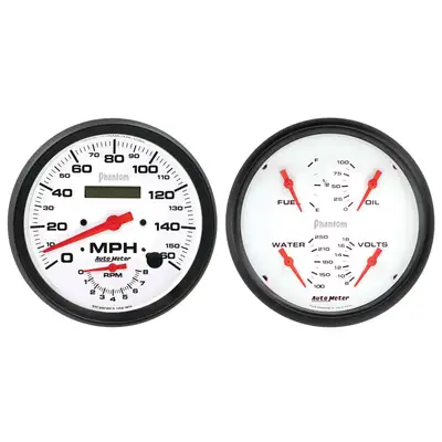 AutoMeter 2 Pc. Gauge Kit; 5in. Quad/Tach/Speedo; 240-33 ?; Phantom