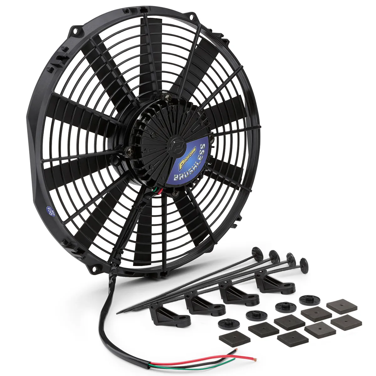 Brushless Ultraperformance 12in Electric Fan 2100 Cfm Straight Blade 12v Puller Only product image