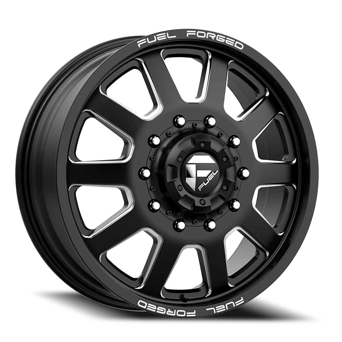 Dually Wheels 20X8.25 FF09D Dually DE09 BK 10 On 225 Matte Black Milled 170.1 Bore 105 Offset Front Dually Fuel Off Road Wheels product image
