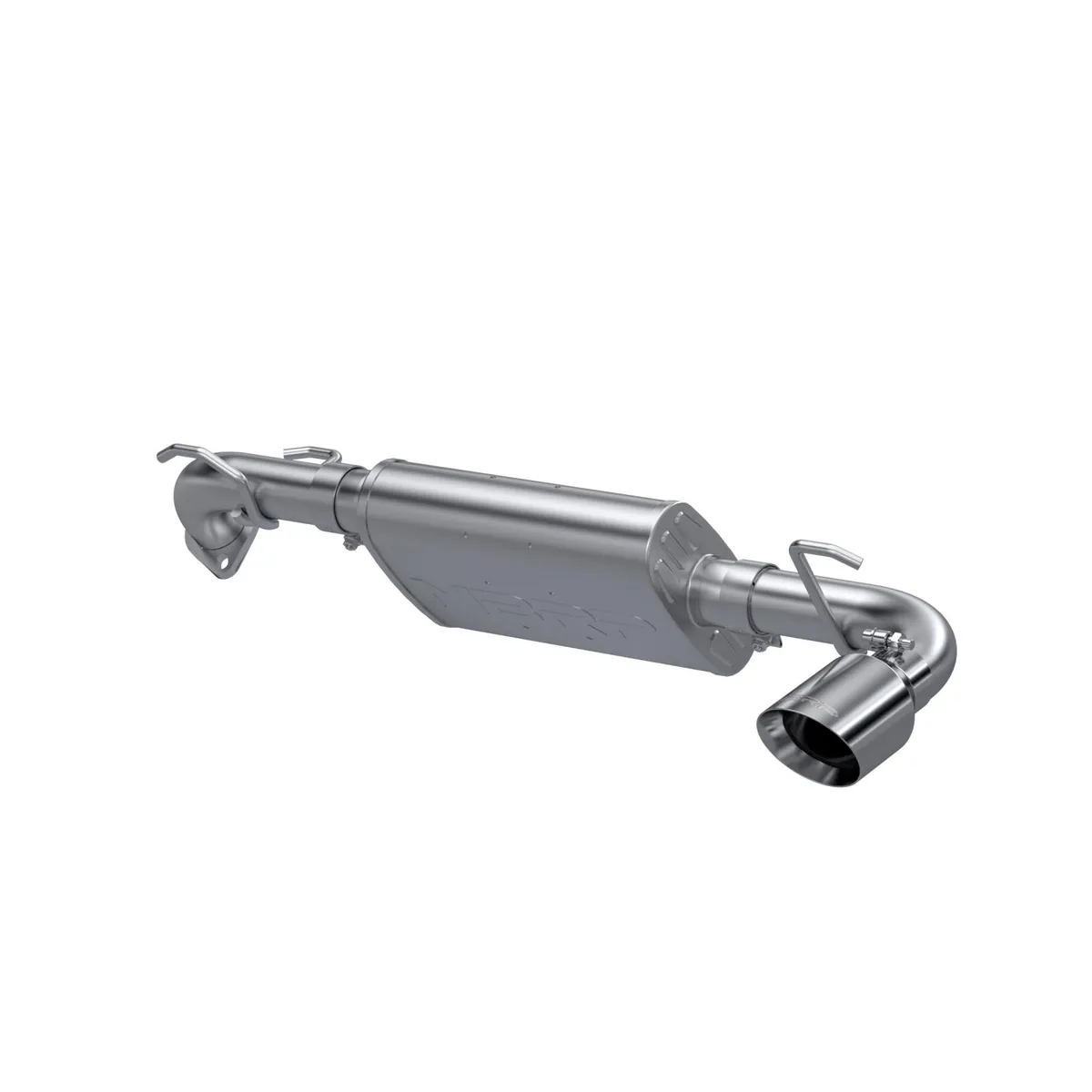 Armor Pro Axle Back Exhaust System; 2.5 in. Diameter; 4 in. Angled Dual Wall Tip; Single Rear Exit; 304 Stainless Steel; product image