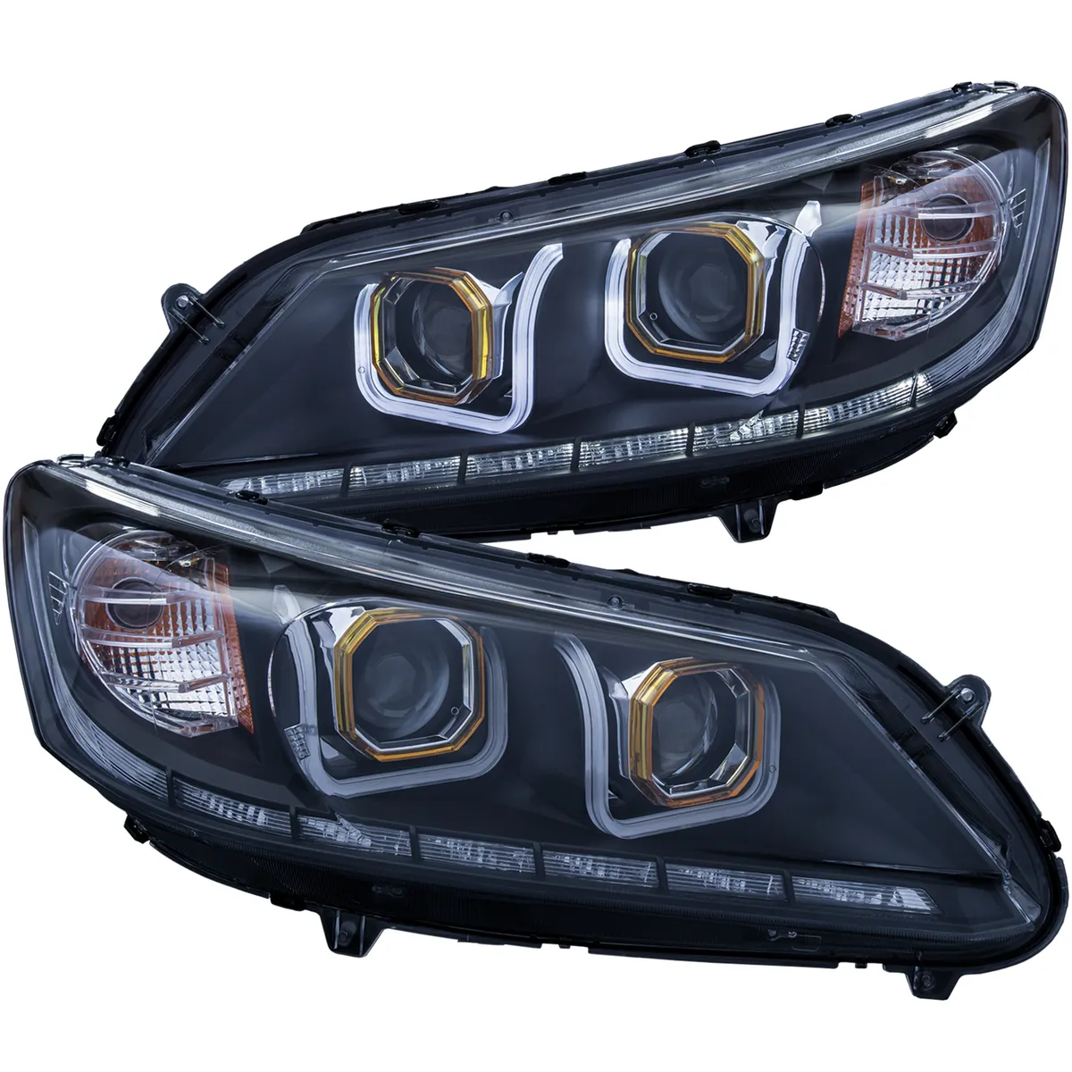 1314 Accord 4 Dr Headlight Projector W/Ubar Black Clear Driver/Passenger product image