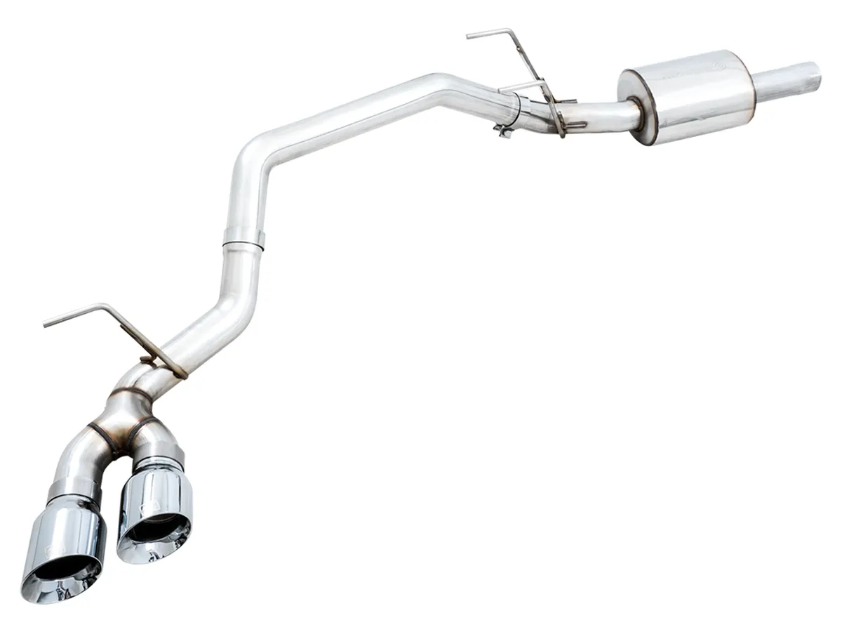 AWE 0FG Single Side Exit Catback Exhaust for 4th Gen RAM 1500 5.7L (without bumper cutouts) - Dual Diamond BlackTips product image