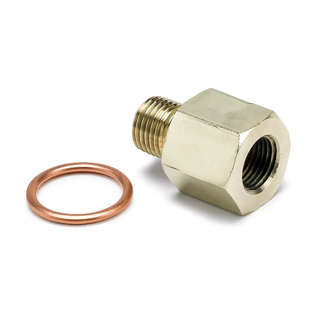 Autometer 2265 Fitting, Adapter, Metric, M10x1 Male to 1/8 Nptf Female, Brass product image