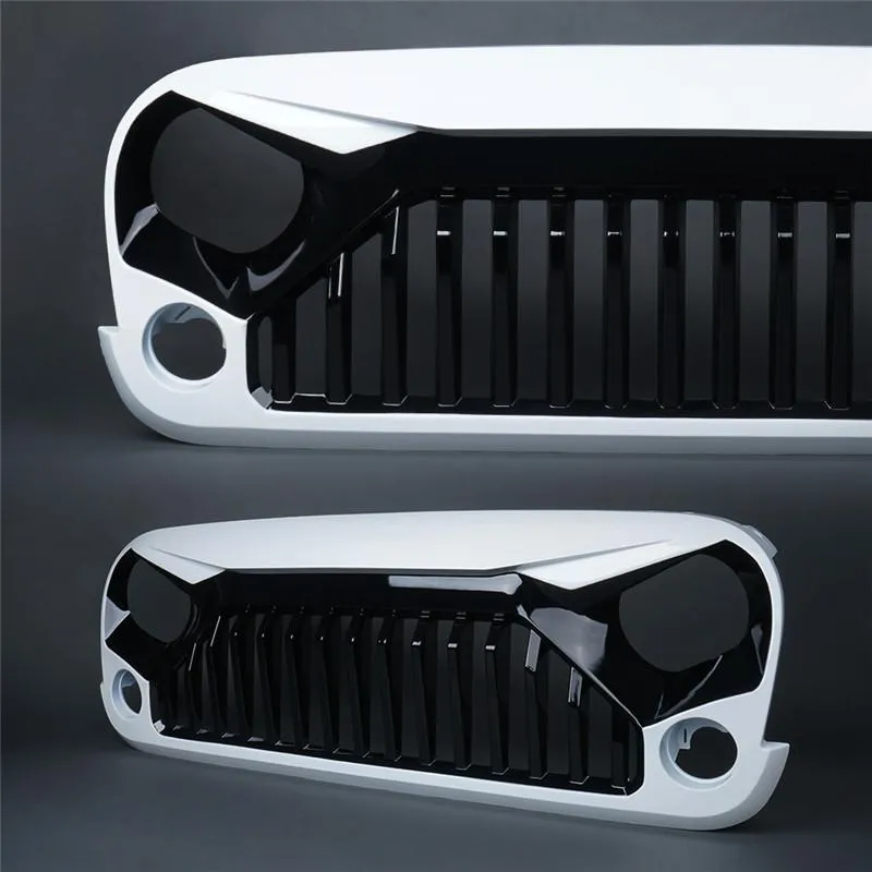 USA ONLY Gladiator Vader Front Painted Black White Grille for 2007-2018 Jeep Wrangler product image