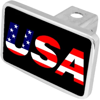 USA Stars & Stripes W/Black Background Hitch Plug product image