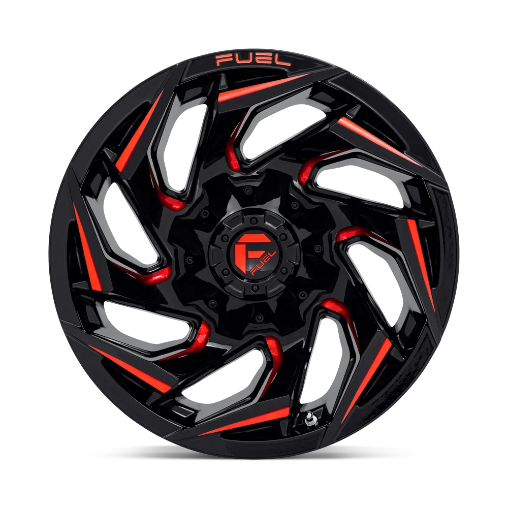 Fuel Wheels | Reaction | Gloss Black Milled w/ Red Tint product image