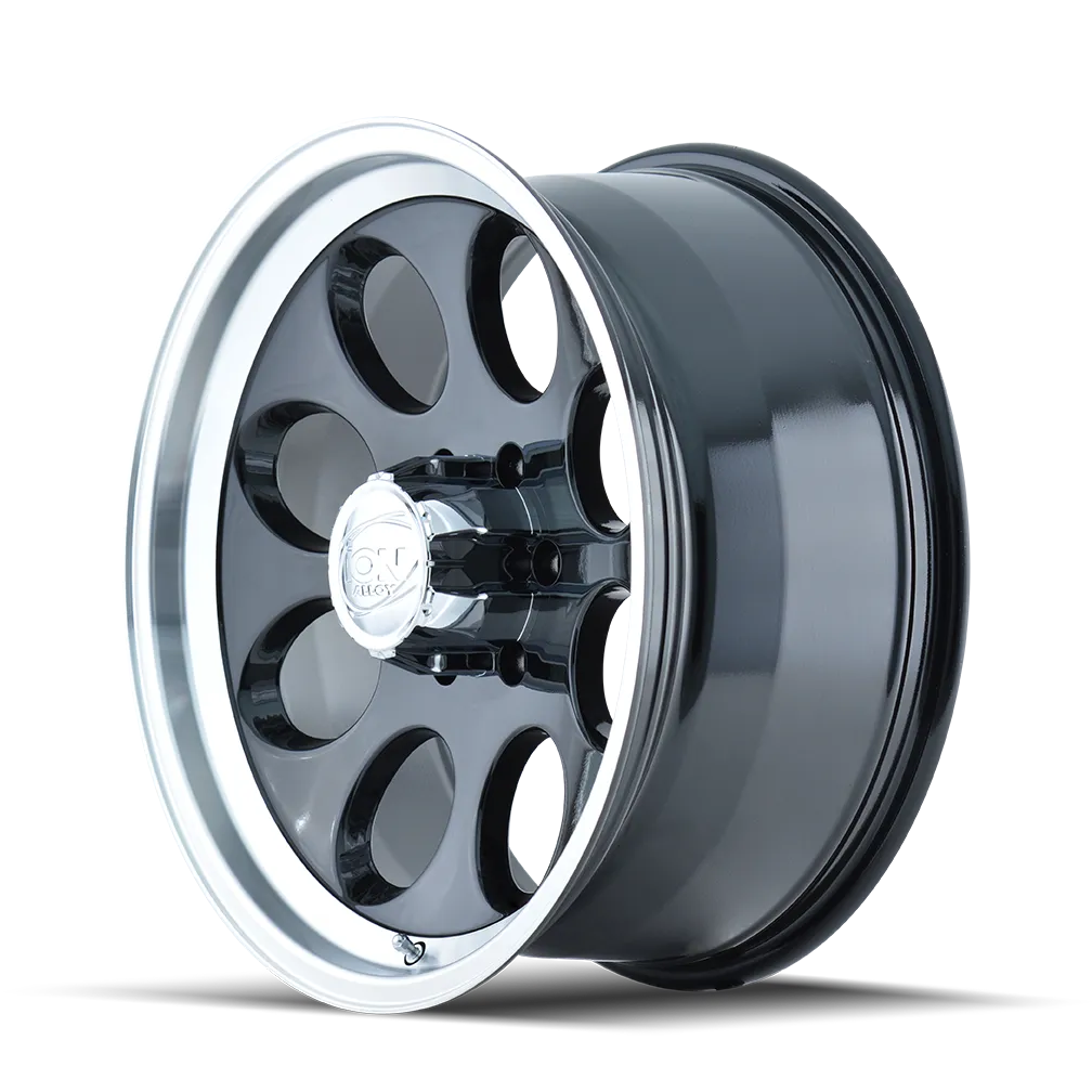 Cast Aluminum Wheels 171 BK 16x8 Machined Lip Black 5 On 139.7 Bolt Pattern -5 Offset ION Wheels product image