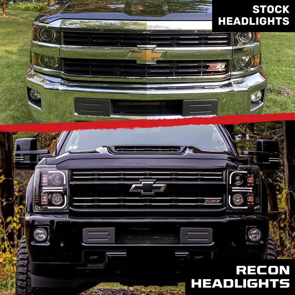 Chevrolet Silverado 25003500 Heavy Duty 14-19 3rd Gen Projector Headlights w Ultra High Power Smooth Oled Halos And product image