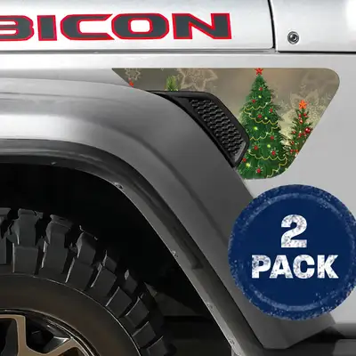 Under The Sun Inserts Xmas Tree Lights 2pc Vinyl Fender Decal
