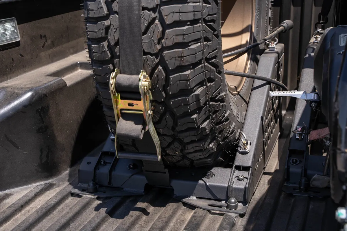 Universal Truck Bed Tire Carrier & Accessory Mountblack product image