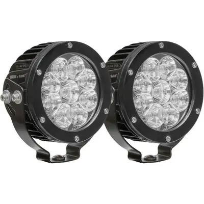 Westin Axis LED Auxiliary Light 4.75in Flood W/3w Osram (Set of 2) Black (Wiring Harness & Brackets Incl)